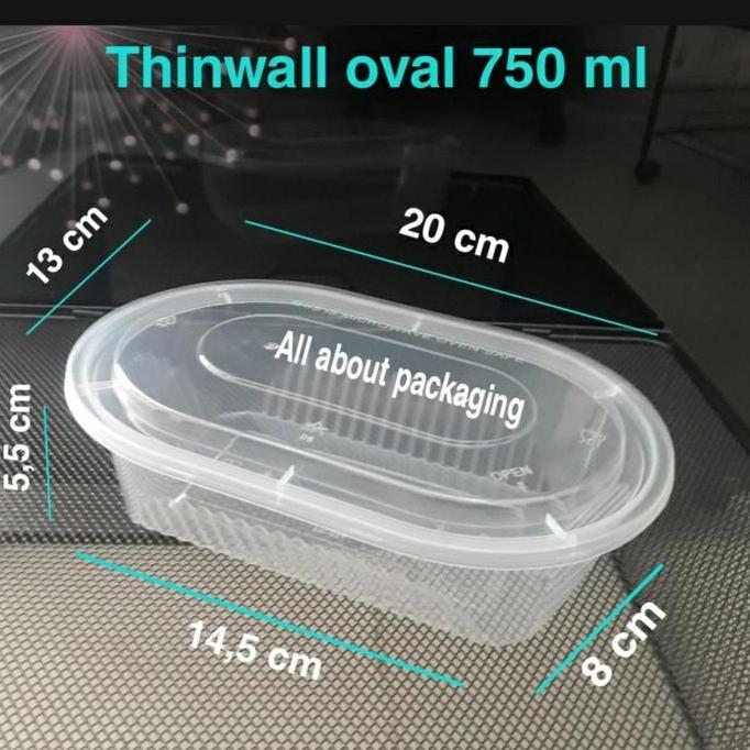Thinwall Oval 750 ml - Food Container/ Kotak makanan