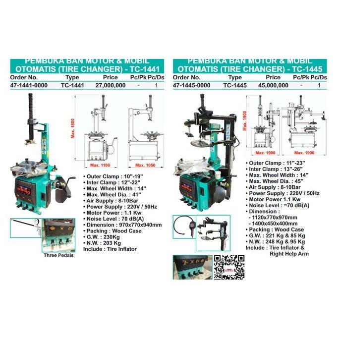 IRIS Pembuka Ban Motor Mobil Otomatis TIRE CHANGER WIPRO TC 1441 / TC 1445
