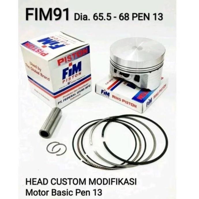 PHRENA Piston FIM Mentah Custom Dome Yamaha Vega Jupiter Z Pin13 FIM91