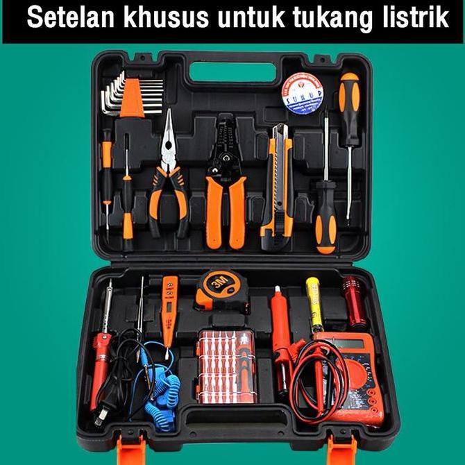 REAIM Paket Solder Listrik Iron Automatic 60 Watt Set Paket Solder Lengkap Alat Solder , Multitester