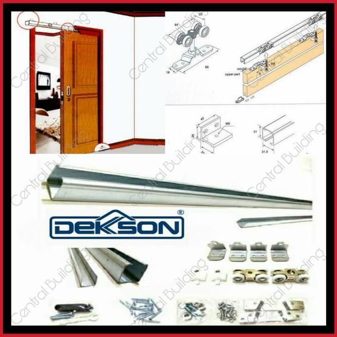 REL GANTUNG PINTU GESER 180CM/RELL SLEDING /REL GERSER COMPLETE RODA