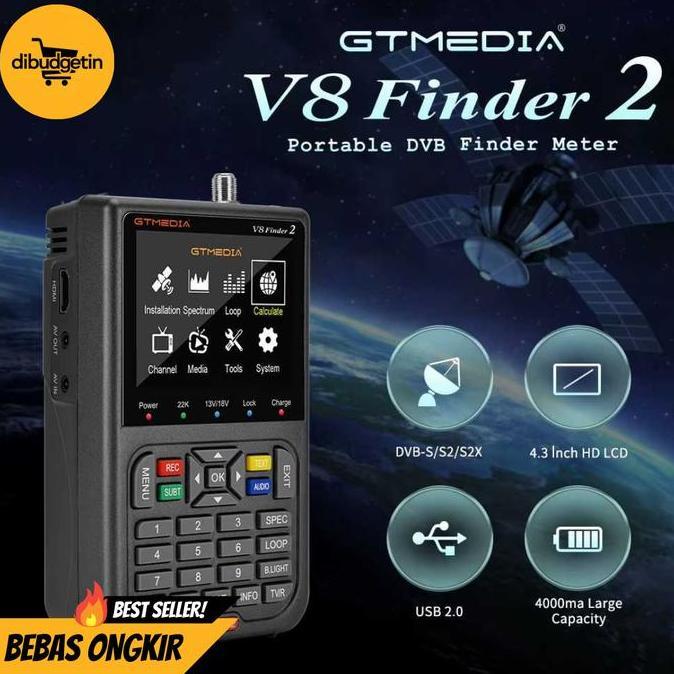 IRIS- Alat Pencari Sinyal Satelit Parabola Digital Satellite Finder - GTmedia V8 Finder2