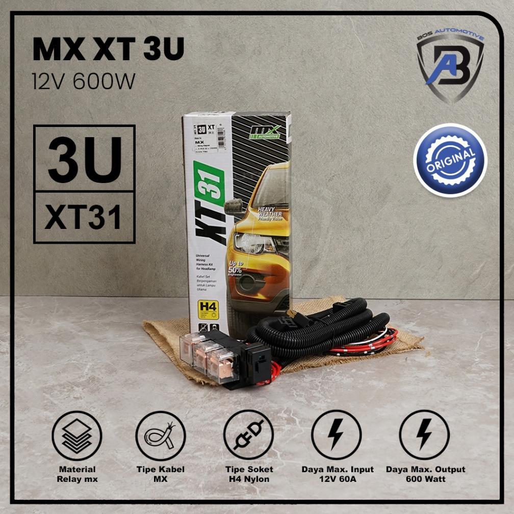 Ed-7 MxKabel Relay Set Lampu H4 Mobil Xt Series 3 Relay 12V Untuk 2 Lampu Utama Mobil Universal Terl