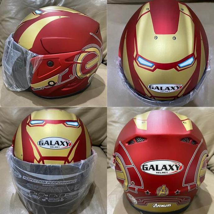 Helm Anak Iron Man Merah Laki-laki usia 3-7 Thn SNI Terlaris Termurah