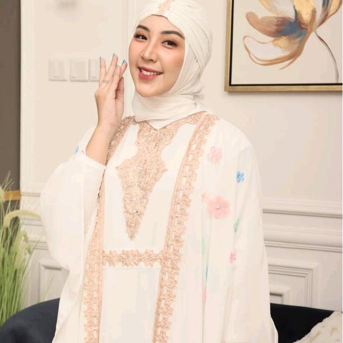Sale Abaya / Kaftan Bella Exclusive Mewah Trendy Semi Outer / Dress Lebaran Pesta Kondangan Wanita R