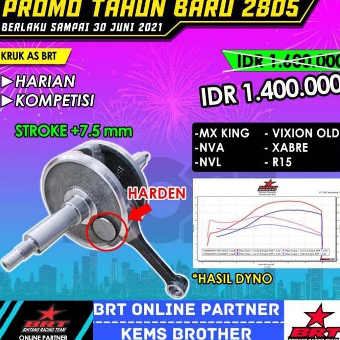 KRUK AS BRT MX VIXION MXKING XABRE R15 STROKE UP 7.5MM MOTOR ORIGINAL DAN TERPERCAYA