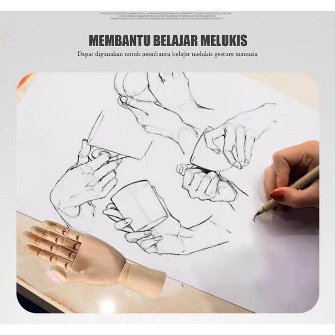 Manekin Kayu Manekin Tangan Pajangan Action Figure Hiasan Meja Patung