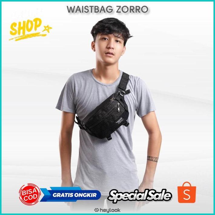 gjk-25 fsd-34 HEYLOOK Official - Tas Selempang Pria Waist Bag ZORRO Sling Bag Cowok Anti Sobek Tas P