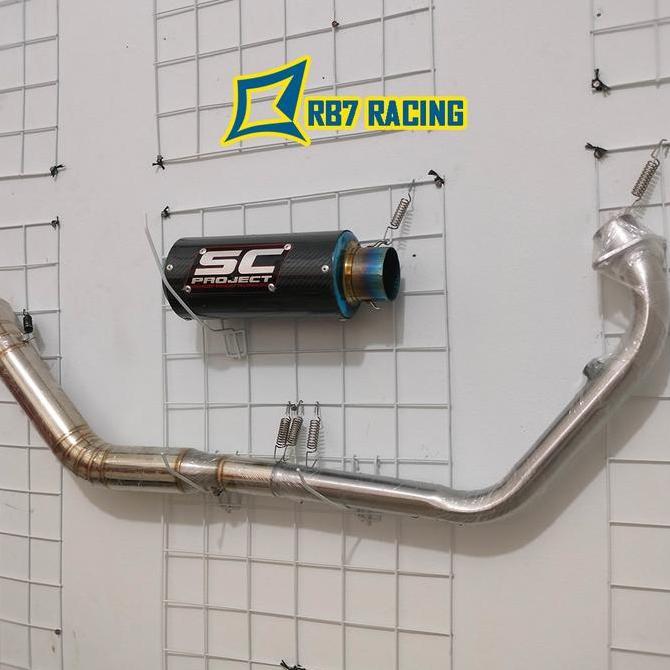 Knalpot Racing SC Project Carbon Full System untuk CBR 150 CB 150 VIXION R15 V2 V3 V4 GSX SATRIA FU 