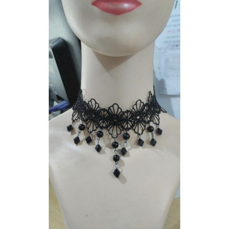 yang dicari] choker renda hitam gothic Halloween