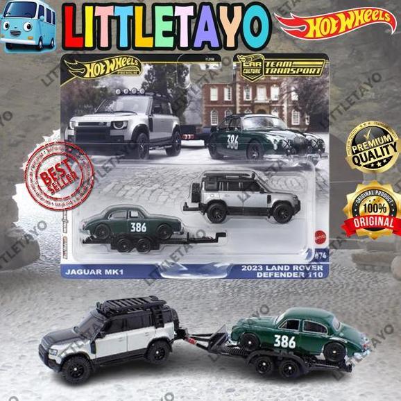Hot Wheels Team Transport Jaguar MK1 2023 Land Rover Defender 110