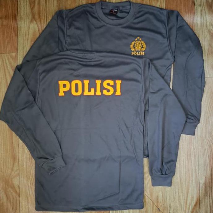 DF332>> Kaos Coklat Panjang Polisi / Kaos Panjang Polisi
