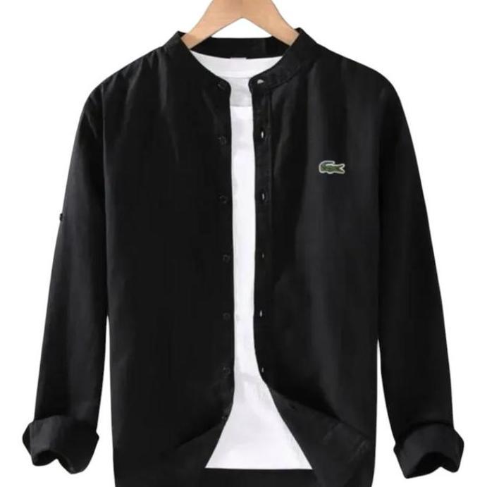 DY107 >> Kemeja Pria Lengan Panjang Kerah Shanghai kemeja pria lengan panjang kerah Shanghai