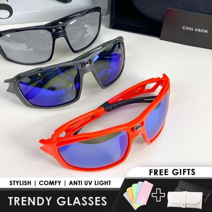 DF158 - BUY 1 FREE POUCHKacamata Sporty Pria Korean Style Anti Sinar UVcool visionMC55422 Eyewear