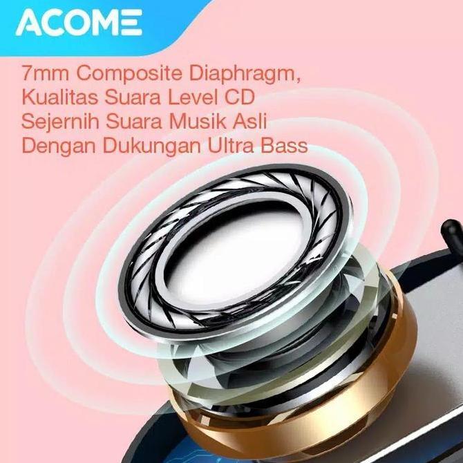 Acome Headset Earphone Bluetooth 5.0 TWS LED Garansi Resmi 1 Tahun Original