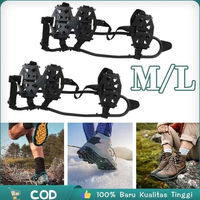 DS109 }} 1 Pasang Alas Sepatu Paku Anti Slip 24 Gigi Alas Sepatu Salju Anti Slip Anti Slip Sepatu Sa