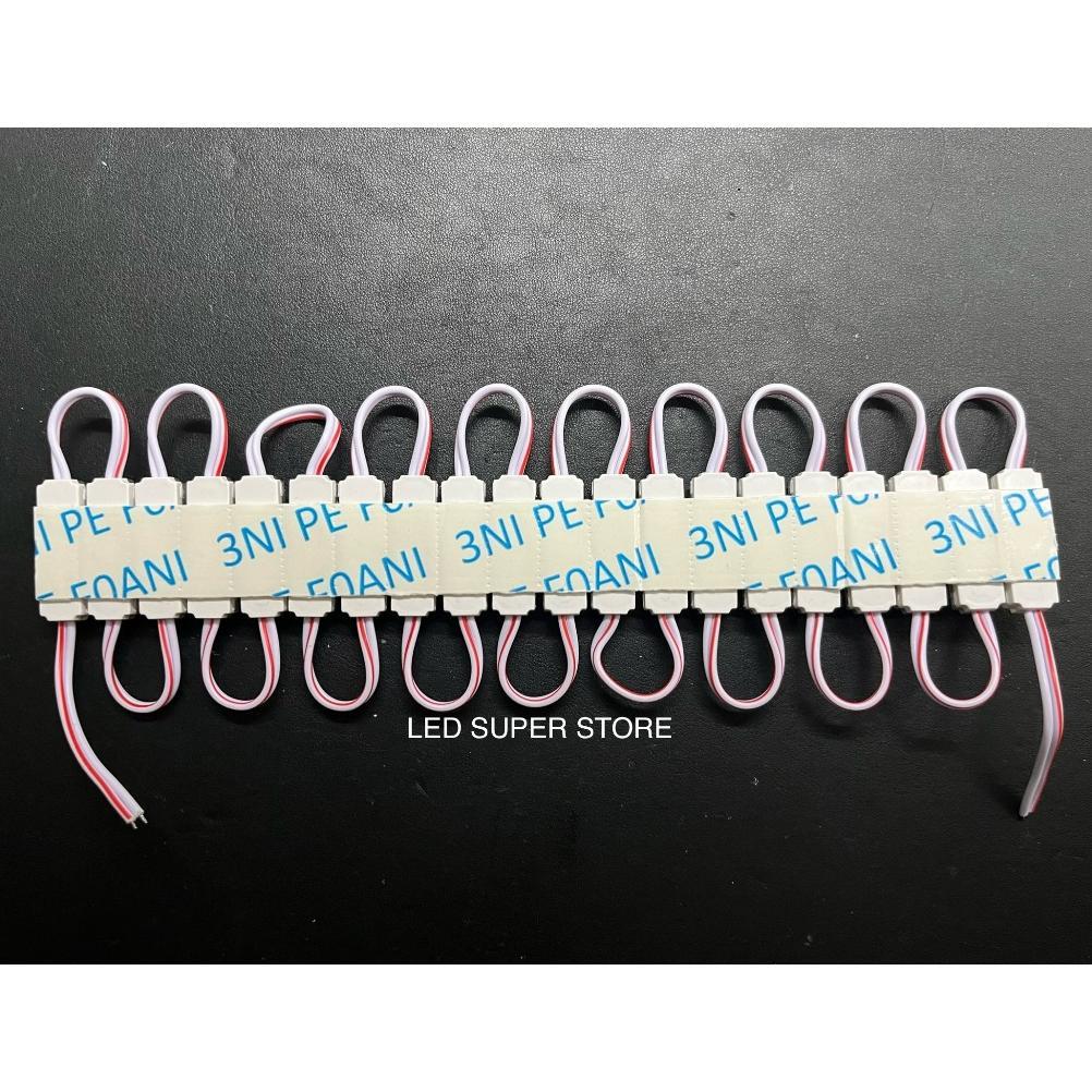 [100pc] LED Module mini Tipe 3609 3 Mata | DC 12 Volt | Putih | Lensa Super Bright Bening Ip65 Water