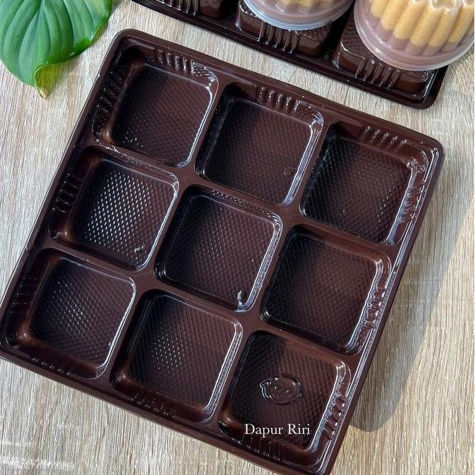 Mika Tray + Tutup Sekat 9 / Mika Kemasan Puding Mini / Box Pudding Sekat