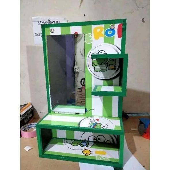 Rak kosmetik cermin rak minimalis dinding Putih