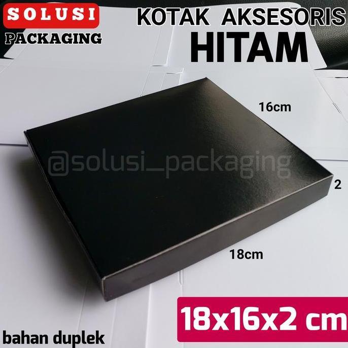 KOTAK HITAM 18x16x2cm KARDUS POLOS KARTON BOX HAMPERS DUS KAOS BAJU