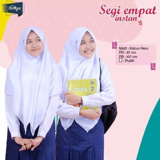 JILBAB SEKOLAH SEGI EMPAT INSTAN FANISYA SD SMP SMA MI PRAMUKA PERAWAT