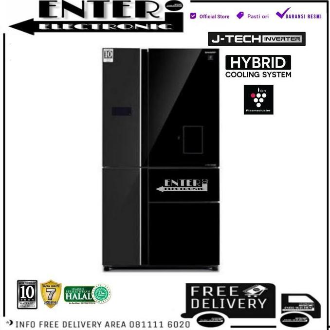 SHARP SJIFX96PDGBK - KULKAS MULTIDOOR 5PINTU 758L SHARP SJ IFX96PDG BK
