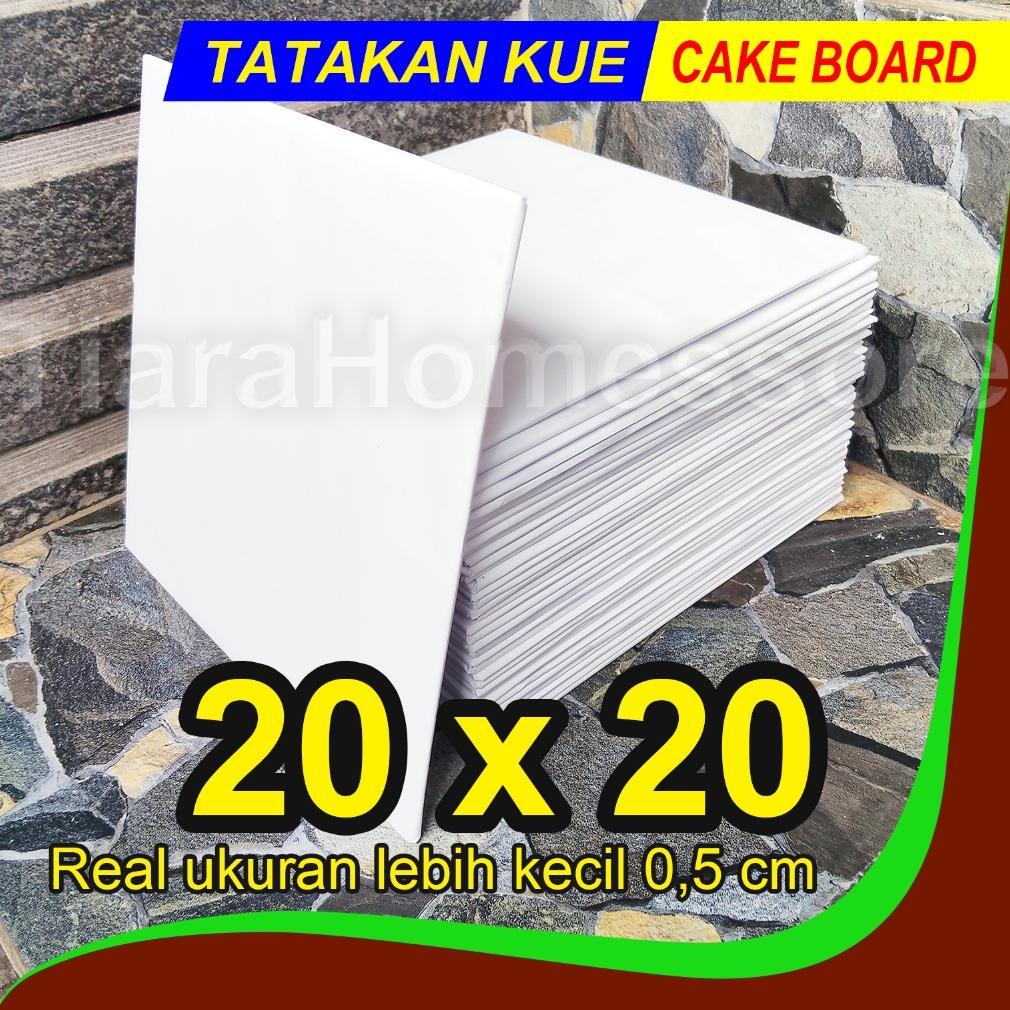 Bisa Cod Tatakan Kue 20X20 Putih Alas Cake/ Tatakan Kue Ulang Tahun / Alas Putih ||