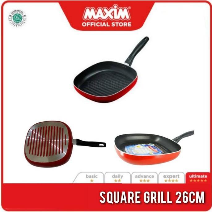 Alat Panggang Teflon Maxim Square Grill 26 cm Teflon Kotak Persegi