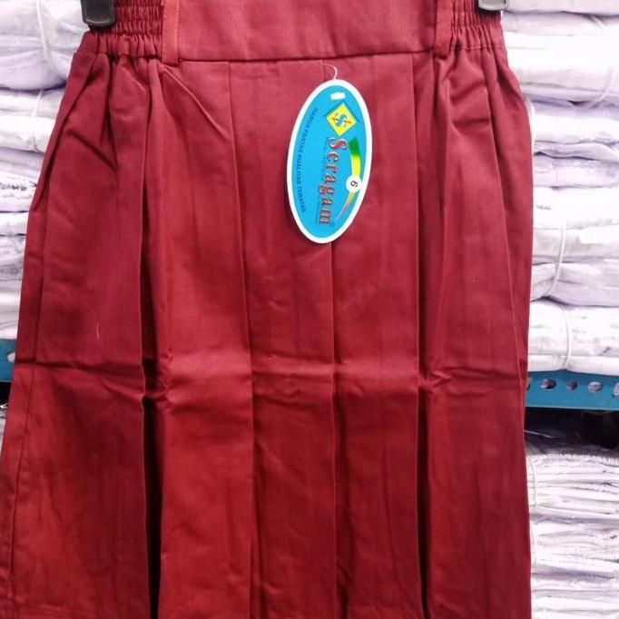 Rok seragam SD pendek warna merah, putih merk SERAGAM