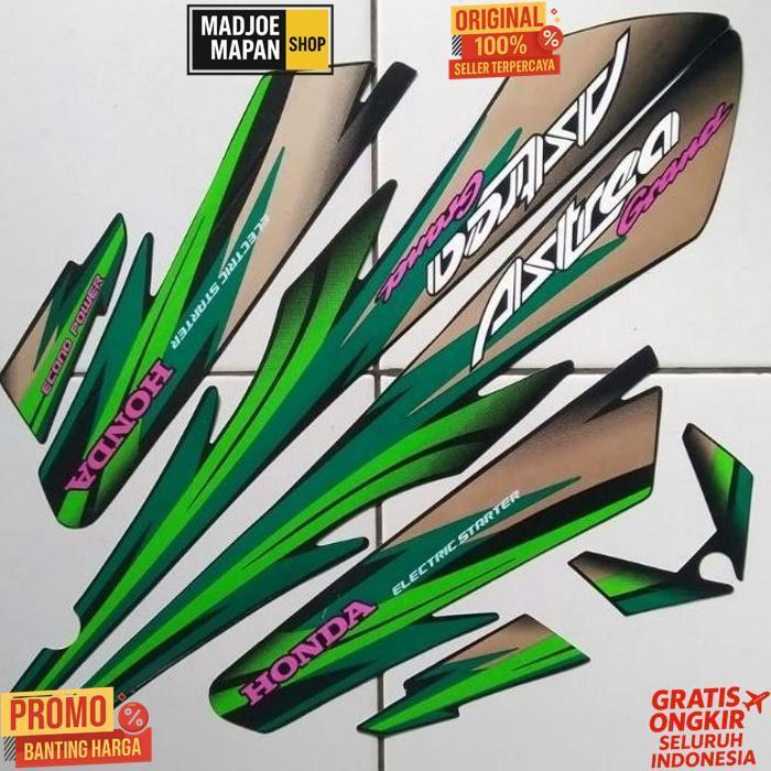 Premium Stiker Striping Lis Bodi Body Honda Astrea Grand 97 Hijau