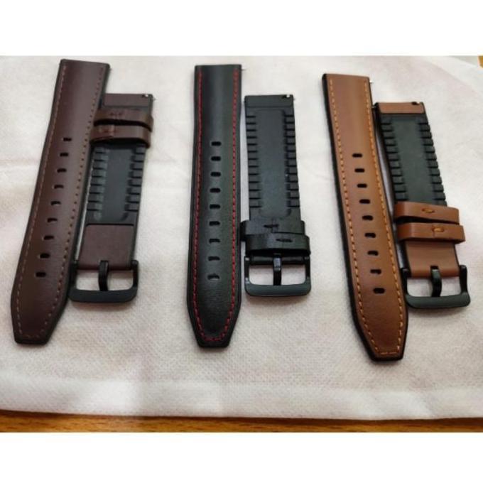 STRAP TALI JAM LEATHER KULIT RUBBER FOR FOSSIL SMARTWATCH GEN 4 5 22MM