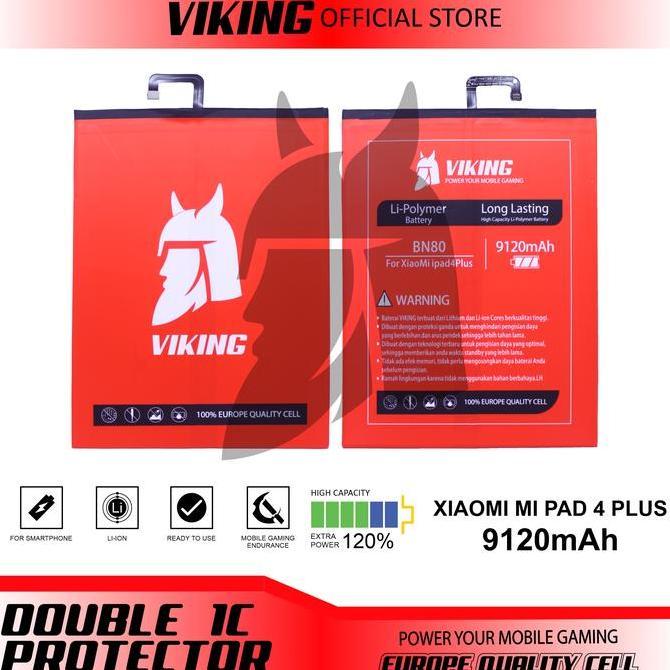 TERMURAH - VIKING Baterai Xiaomi Mi Pad 4 Plus BN80 Double Power