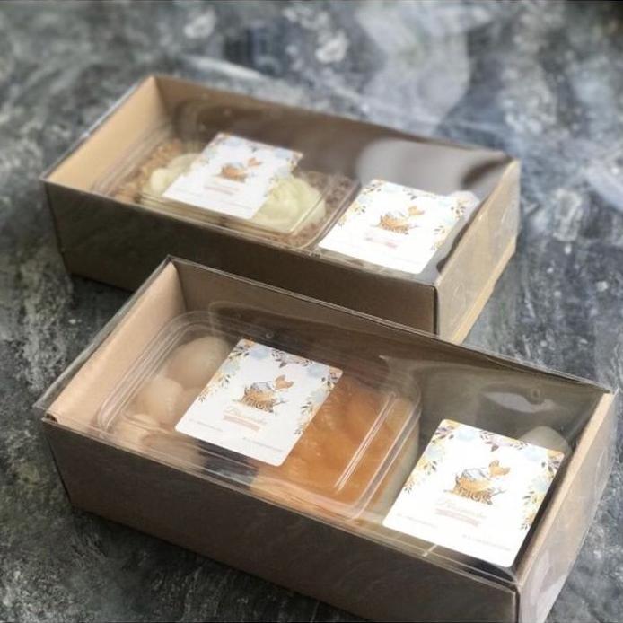 Dus Kraft Full Mika Transparan isi 5pcs / Dus Kue Mika / Box Kue Puding Mika