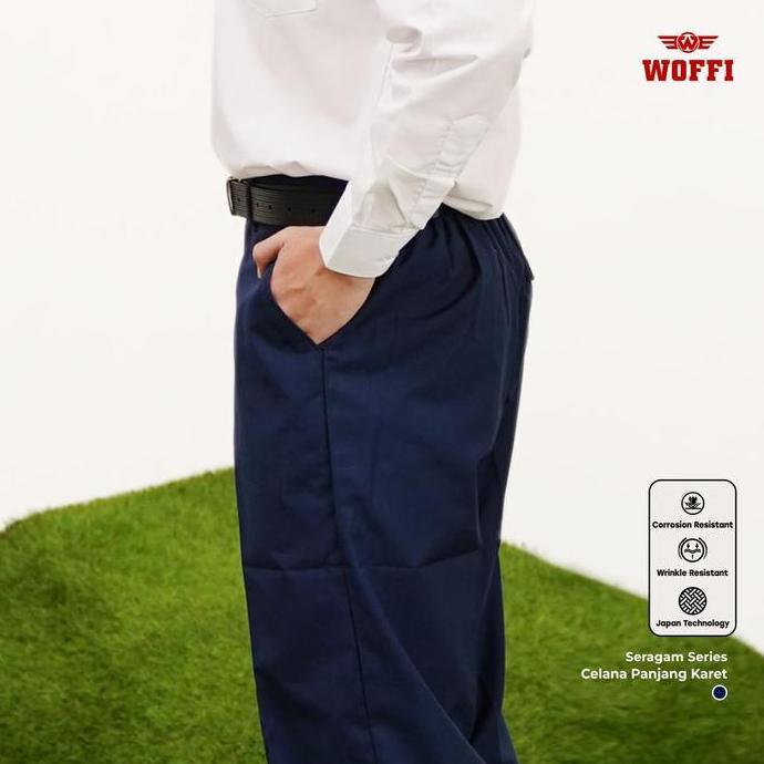 Woffi Seragam SMP Celana Panjang Karet Biru