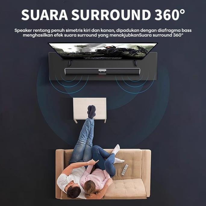 Polytron TV Speaker Soundbar Bluetooth 5.0 Super Bass 3D Surround HIFI Kualitas Suara Dual Driver LE