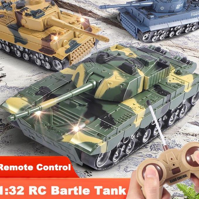 Ready Remote RC Bartle Tank / 1:32 RC Bartle Tank Remote Control Tank Car Mainan Mobil Remote Contro