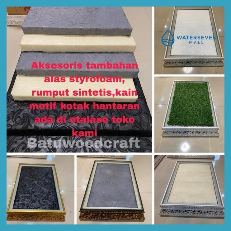 KERAJINAN KAYU - HANTARAN KAYU 32,5X32,5 PLUS TUTUP AKRILIK BOX KOTAK SESERAHAN KAYU SAMA SISI GOOD 