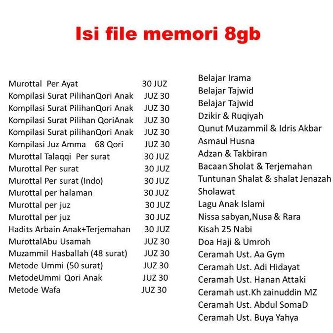 SPEAKER ALQURAN 30 JUZ 8GB & 16GB SPEAKER MUROTTAL ALQURAN 30 JUZ