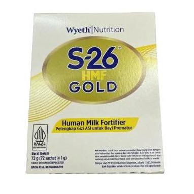 S-26 HMF GOLD HUMAN MILK FORTIFIER BOX ISI 72 SACHET S26 GOLD HMF ASI