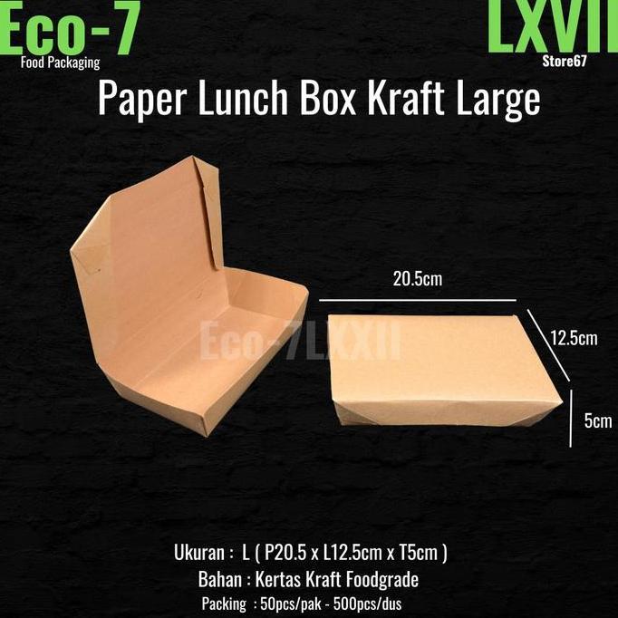 Paper Lunch Box Brown Kraft Ukuran L