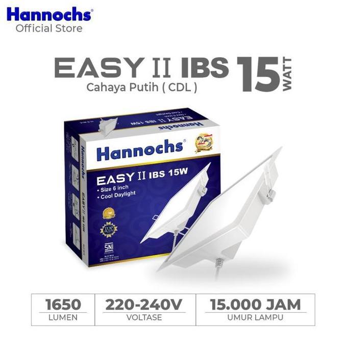 Lampu Downlight LED Hannochs EASY II 15W KOTAK IB