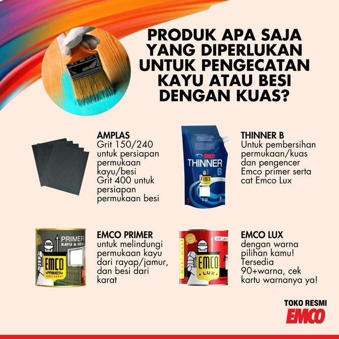 Premium Cat Kayu & Besi Emco Lux - Standar No. 34 Aluminium Abu-abu Grey Promo