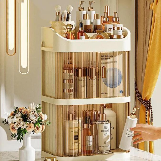 Rak Kosmetik Kotak Make Up Storage Box Organizer 3 susun SS