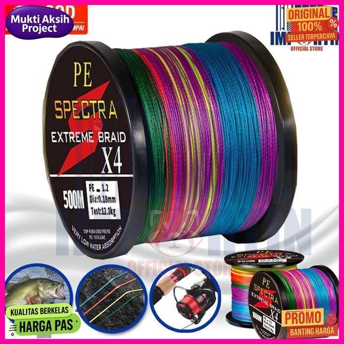 Best Seller Senar Pancing Kuat Pe Spectra X4 X8 Max Power Multicolor 300M-500M/ Benang Pancing Kuat 
