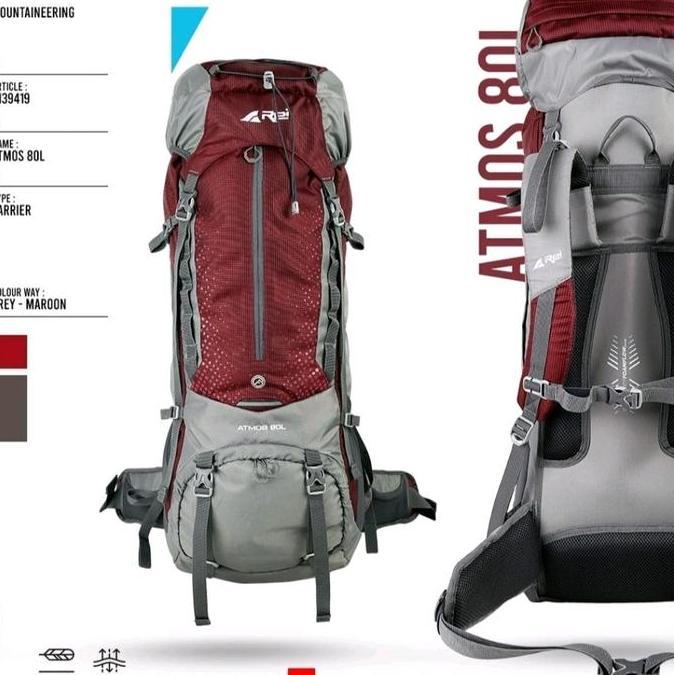 Promo tas gunung original arei Atmos 80L dapat raincover arei outdoorgear COD