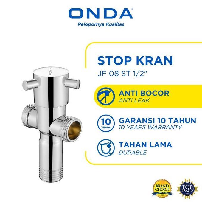 Promo ONDA Stop Kran Toilet 2 Cabang 1/2 In Kran WC Duduk Multifungsi Keran Toilet Duduk Kran Kloset