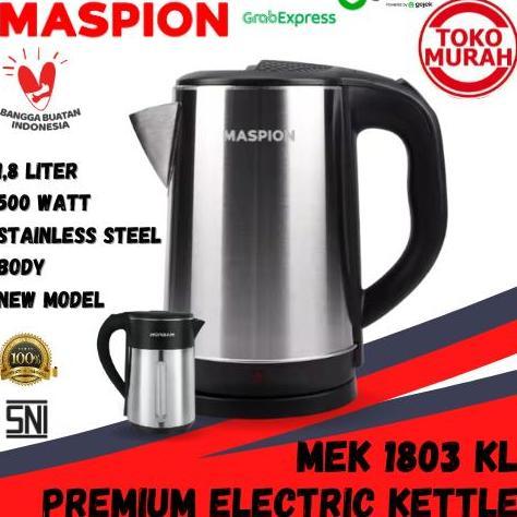 Electric Kettle/Teko Listrik/Mug Listrik MASPION 1803 KL 1,8 Liter Stainless Steel 500 Watt