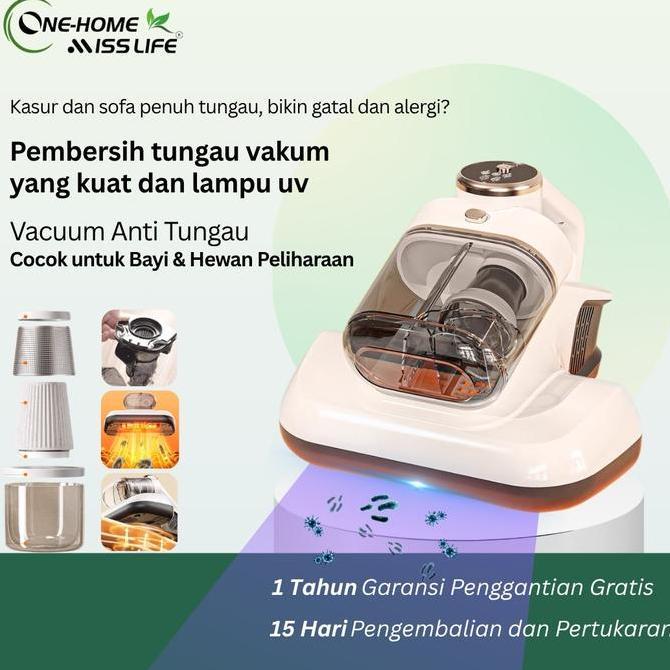 MissLife Vacuum Cleaner Kasur Anti Tungau Tanpa Kabel dengan UV Lampu Penyedot Debu Kasur dan Karpet