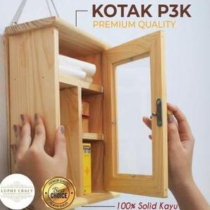 Kotak obat/ Kotak P3K kayu pinus Jati RIY