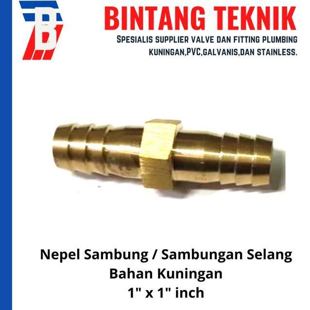 Nepel Sambung Sambungan Selang Kuningan 1 Inch